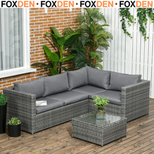 3Pcs Rattan Corner Sofa Set
