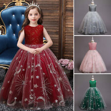 Kids Girls Flower Long Dress