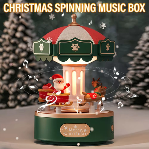 Christmas carousel music - christmas, night