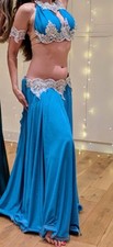 Custom professional Belly Dance Costume Blue From Sufel Boutique