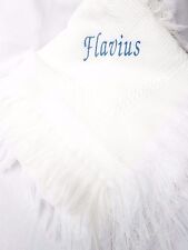 personalised Baby shawl blanket wrap christening boy girl white baptism