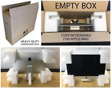 Apple iMac 27" or 24" heavy duty shipping box + inserts | EMPTY brown transport