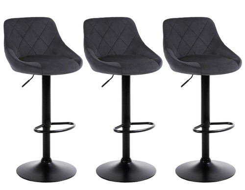 Black velvet bar stools - black,