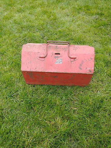 Red retro metal tool - red, made
