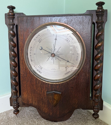 Vintage oak aneroid wall - vintage,