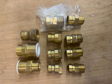 Yorkshire Tectite fittings 15mm & 22mm brass connectors x 9 + 2 x Speedfit