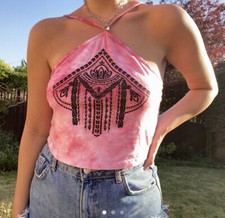 New Look Pink Tie Dye Acid Wash Aztec Style Top Size 12, Perfect Condition