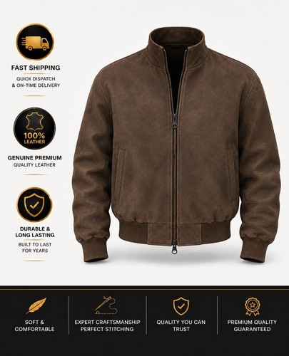 Men brown suede leather - men's,