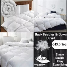 Luxury Duck Feather Down Duvet Quilt 13.5 Tog Bedding Double Size Hotel Quality
