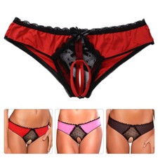 Sexy Open Crotch G-string Crotchless Panties Briefs Women Lace Lingerie Knickers