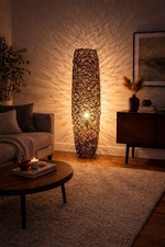 Boho Woven Rattan Floor Lamp