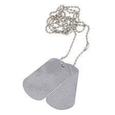 Military Dog Tags Army ID Tag Necklace Mens Boys Soldier Fancy Dress Silencers