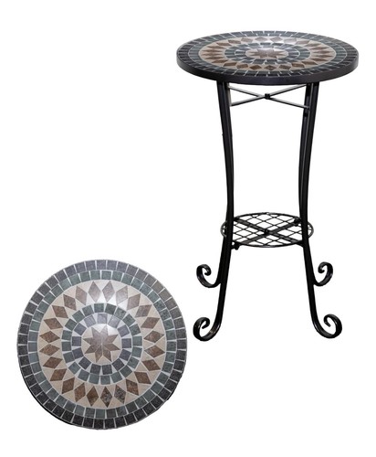 Mosaic side table 35cm round - mosaic,