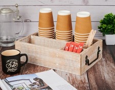 Coffee Station Organizer, Bar Farmhouse Cup Coffee Pod Holder with Handle, St...
