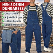 Mens Dungarees Jeans Denim