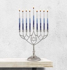 HANUKKAH MENORAH 9”  Silver Plated