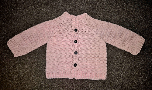 Pink wool crochet - pink, button