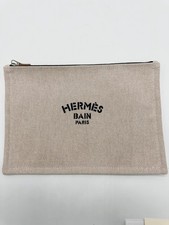 [Ebay Live] Hermes Brown Canvas Toile Toiletry Pouch