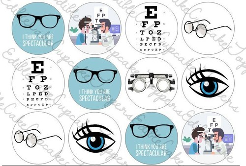 Optician cupcake toppers - optician,