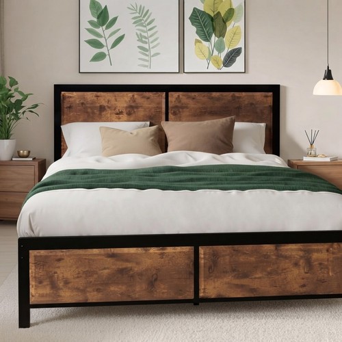 Double platform bed frame - frame, with