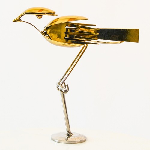 Gold recycled metal song bird - metal,