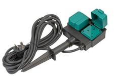 2 Way Gang Outdoor Weatherproof Socket Plug Garden Extension lead cable 6m spike