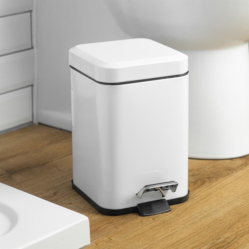 Square bathroom pedal bin - square,