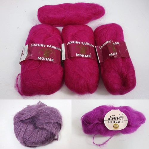 Mohair yarn fuchsia pink - pink, lilac