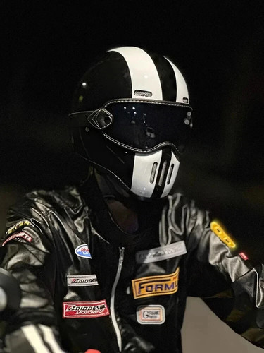 Retro motorcycle helmet full - motorcycle,