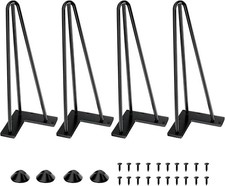 SANKEYTEW 25cm Solid Metal Table Legs, Set of 4 Hairpin Legs (3 Rod) £6 OFF !!!