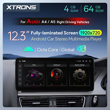 Car Play 12.3" Android 14 4+64GB Car Stereo GPS Head Unit For Audi A4 A5 B8 Low