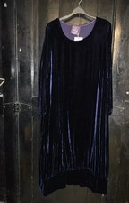 Out Of Xile Blueberry Velvet Gathered Hem Dress, Size 3 UK 14 New with Tags £255