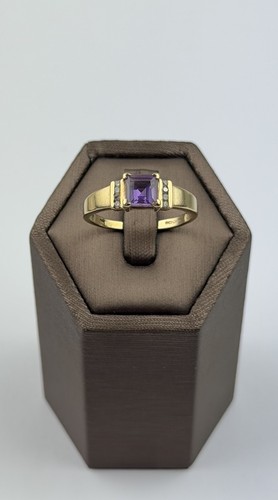 Amethyst and diamond 9ct - amethyst, gold