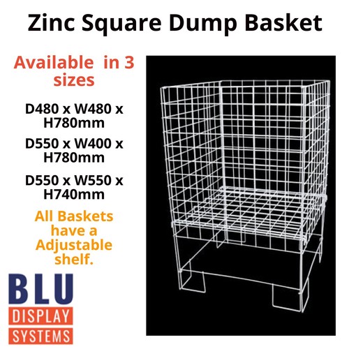 Dump bin wire basket - , zinc
