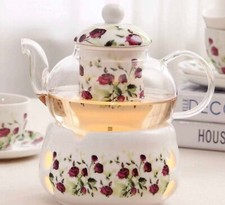 High Quality Elegant Ceramic Porcelain Teapot-Warmer-Infuser, Glass Teapot
