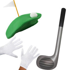 PUB GOLF FANCY DRESS COSTUME HAT WHITE GLOVES INFLATABLE CLUB STAG DO PARTY