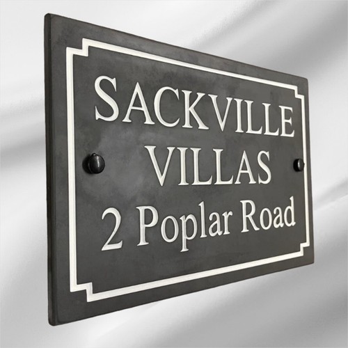Natural slate house sign - natural,