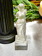 Vintage Bohemian Czech Venus Frosted Art Deco Glass Statue Figure Miniature