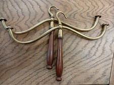 Vintage Wig Stand Brass Wood