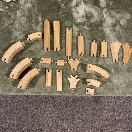 Wooden train tracks - wooden, tracks,can