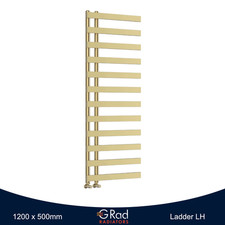 Brushed Brass Towel Rail Heated Ladder Bathroom Radiator Heating G-Rad All Sizes