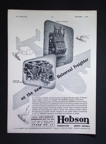 Original 1950 advert - original, hobson