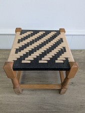 Vintage Retro Wovan Rattan Rope Stool Foot Stool - Home Decor
