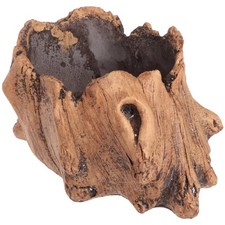 Concrete Stump Flower Pot Faux Wooden Design for