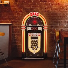 Vinyl Jukebox 1.2m Floorstanding Retro 1950's Vintage Record Player Bluetooth CD