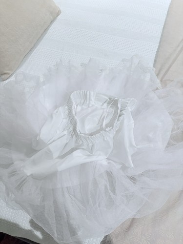 Girls white hooped underskirt - girls,