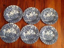 6 Vintage Myott Blue & White