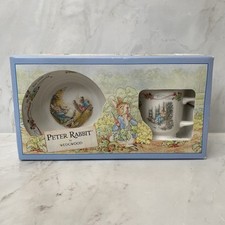 Peter Rabbit By Wedgwood Christening Gift Set With Decorative Mug & Bowl