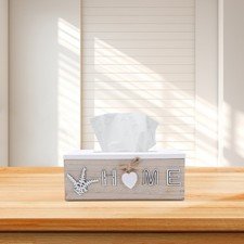  Decorative Tissue Box Holder Rustic Farmhouse Wooden Bath Decoration