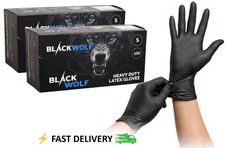1000 Black Latex Gloves Heavy
